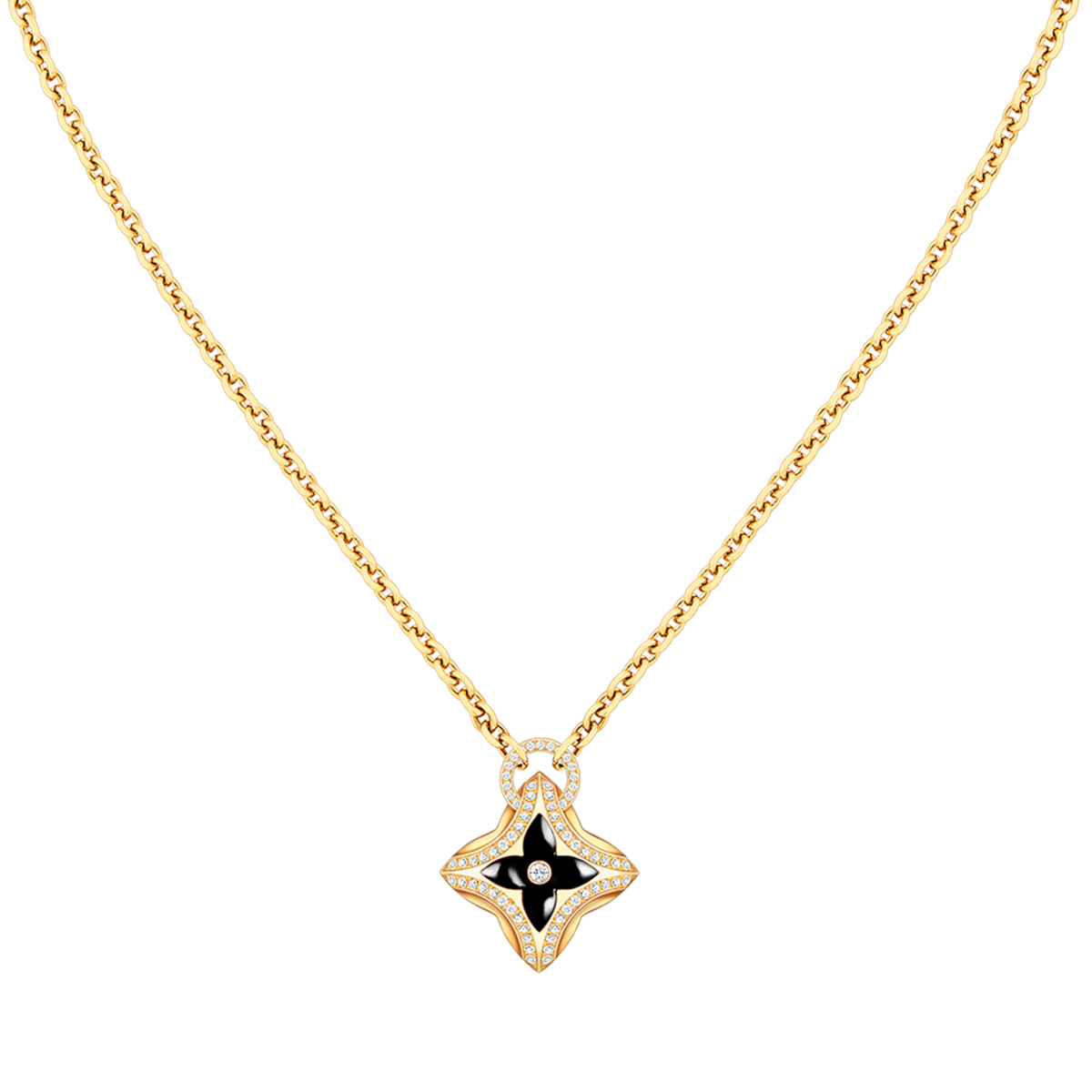 [Leaves]STAR PEDANT PINK GOLD DIAMOND NECKLACE