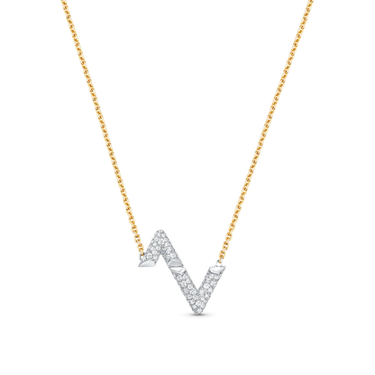 [Leaves]VOLT SILVER DIAMOND PEDANT NECKLACE