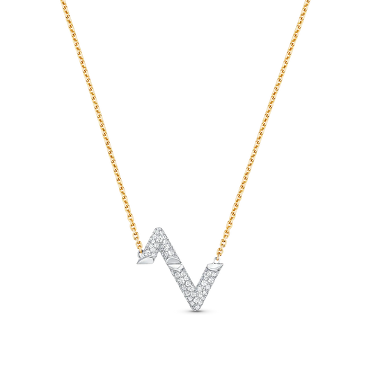 [Leaves]VOLT SILVER DIAMOND PEDANT NECKLACE