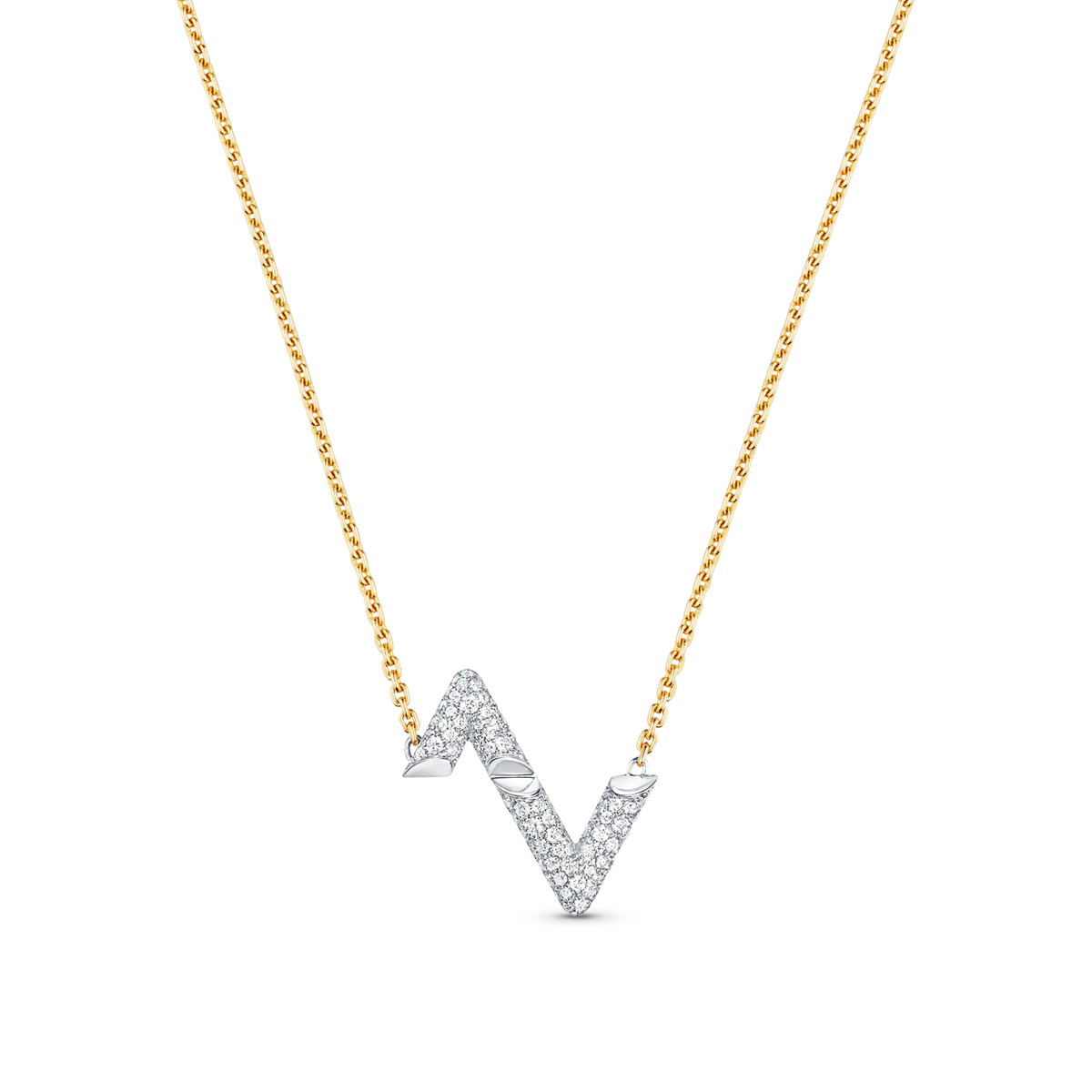 [Leaves]VOLT SILVER DIAMOND PEDANT NECKLACE