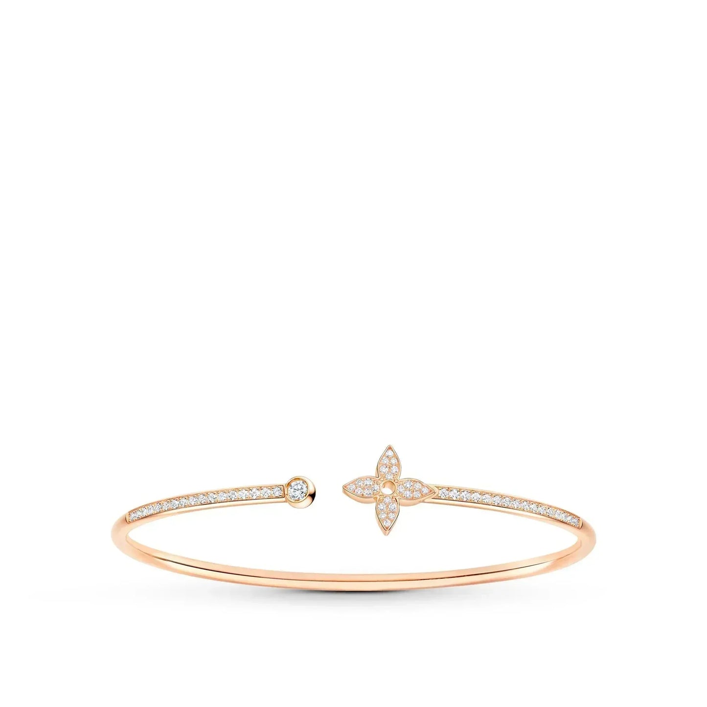 [Leaves]IDYLLE ROSE GOLD OPEN BRACELET DIAMOND PAVED