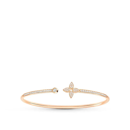 [Leaves]IDYLLE ROSE GOLD OPEN BRACELET DIAMOND PAVED