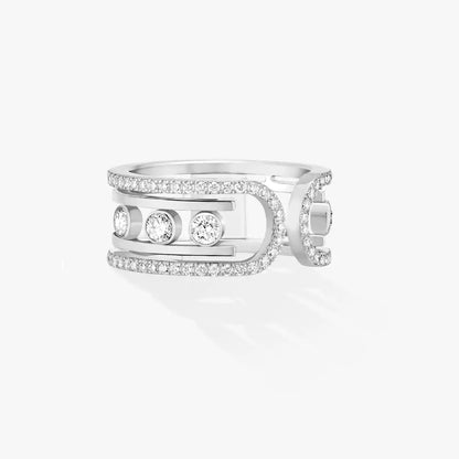 [Leaves]OPEN MOVE 10-DIAMOND PAVÉ RING