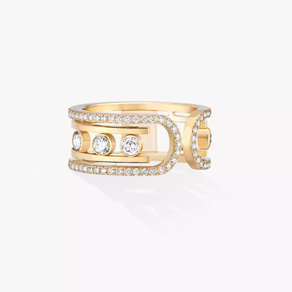 [Leaves]OPEN MOVE 10-DIAMOND PAVÉ RING