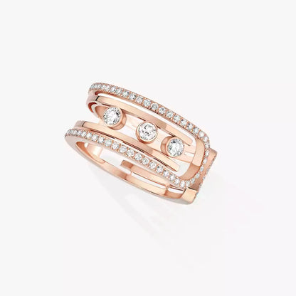 [Leaves]OPEN MOVE 10-DIAMOND PAVÉ RING