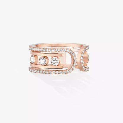[Leaves]OPEN MOVE 10-DIAMOND PAVÉ RING