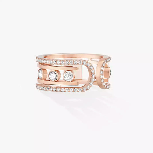 [Leaves]OPEN MOVE 10-DIAMOND PAVÉ RING