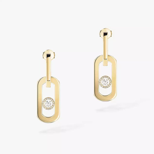 [Leaves]SO MOVE XL DIAMOND PENDANT EARRINGS