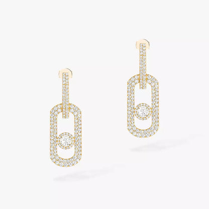 [Leaves]SO MOVE XL FULL-PAVÉ DIAMOND PENDANT EARRINGS