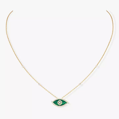 [Leaves]Lucky Eye Diamond Necklace in Rose Gold and Turquoise