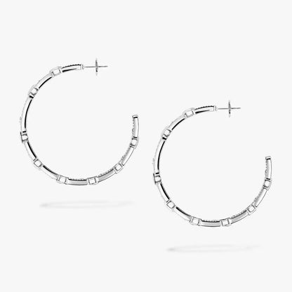 [Leaves]MOVE LINK KINETIC DIAMOND HOOP EARRINGS