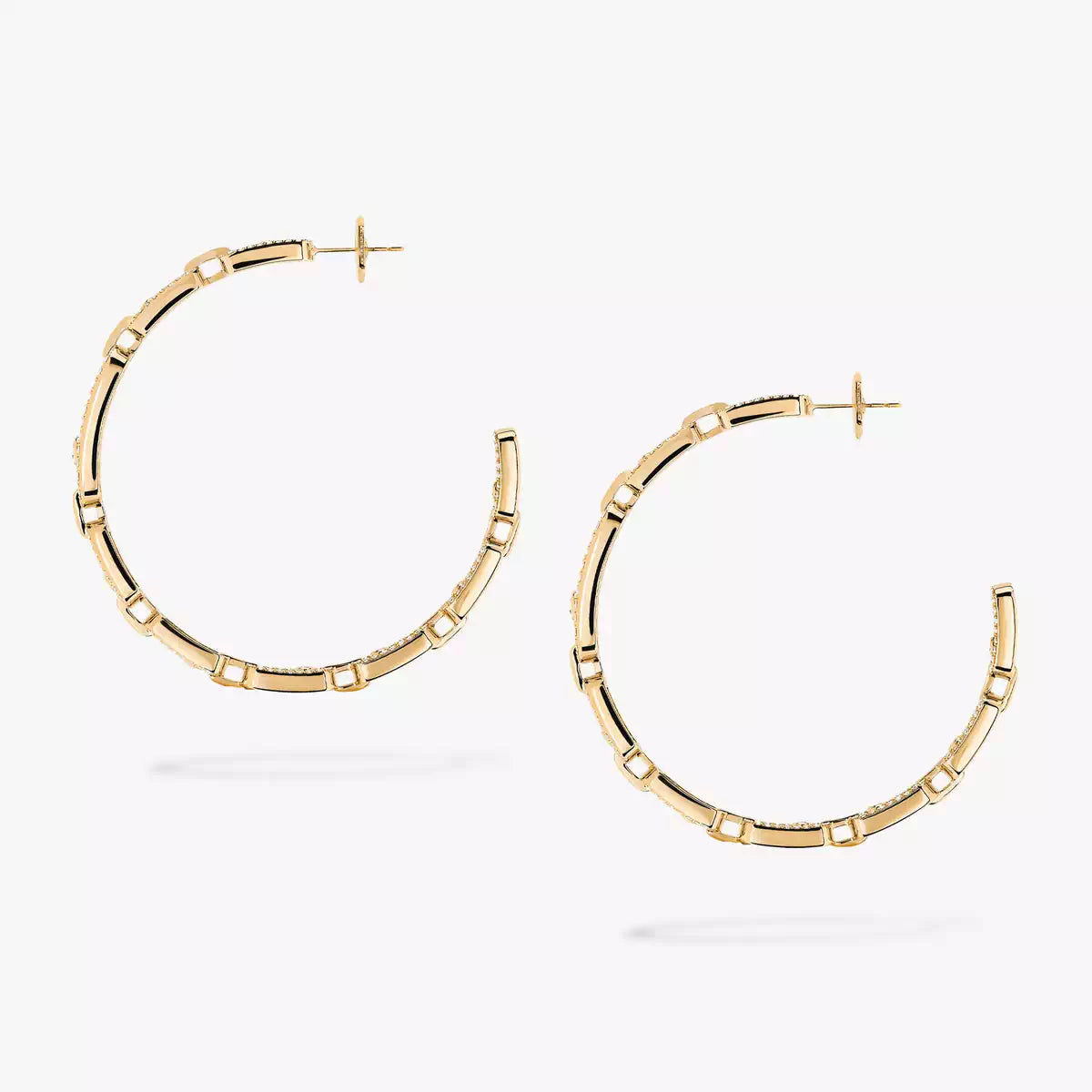 [Leaves]MOVE LINK KINETIC DIAMOND HOOP EARRINGS