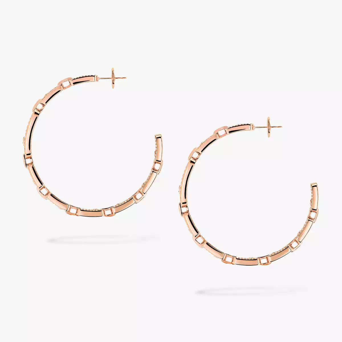 [Leaves]MOVE LINK KINETIC DIAMOND HOOP EARRINGS