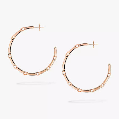 [Leaves]MOVE LINK KINETIC DIAMOND HOOP EARRINGS