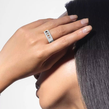 [Leaves]MOVE NOA PAVÉ DIAMOND INTERLOCKING RING