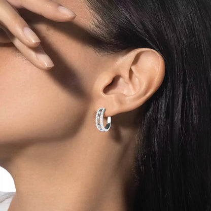 [Leaves]MOVE PAVÉ DIAMOND HOOP EARRINGS