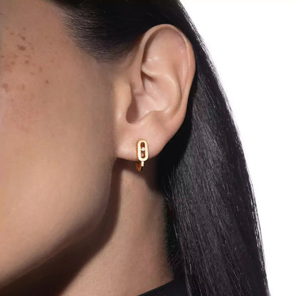 [Leaves]MOVE CLASSIQUE MINI DIAMOND HOOP EARRINGS