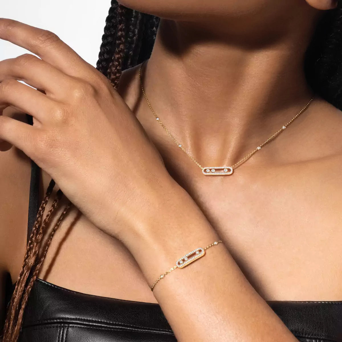 [Leaves]PAVÉ BABY MOVE DIAMOND BRACELET