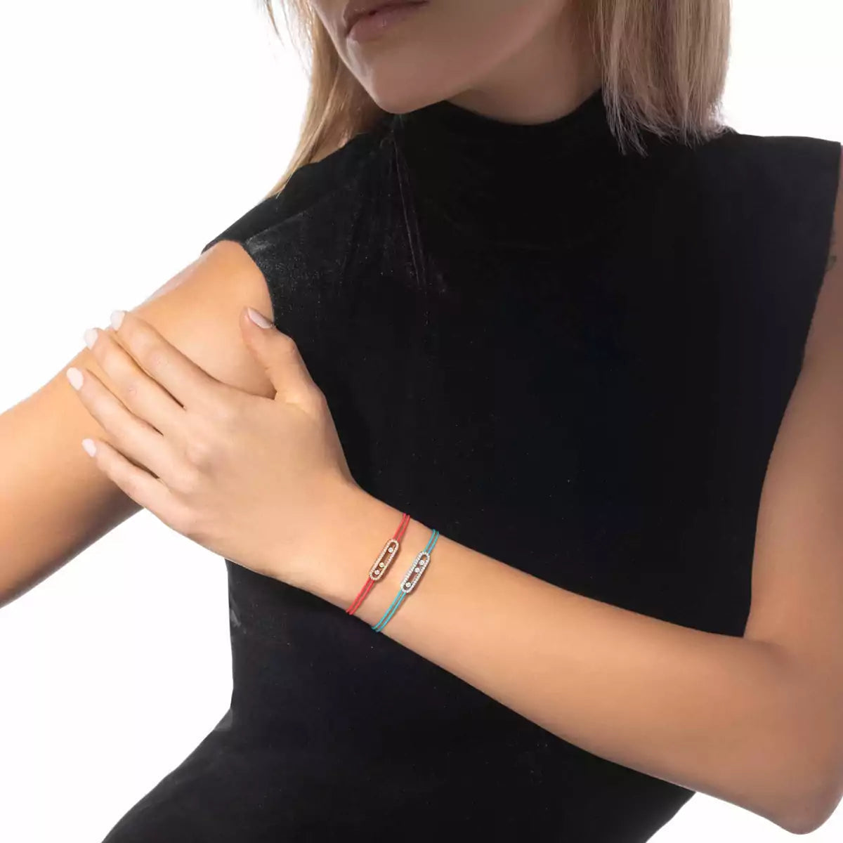 [Leaves]CARE(S) PAVÉ CORD BRACELET