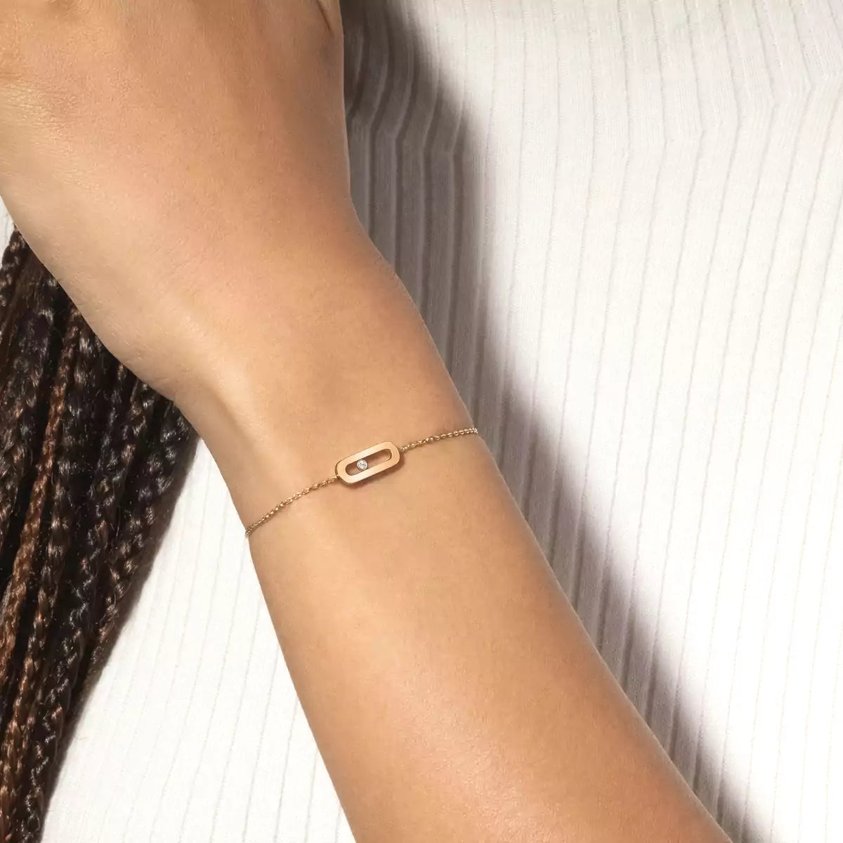 [Leaves]MOVE UNO SINGLE DIAMOND BRACELET