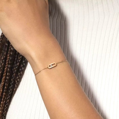 [Leaves]MOVE UNO SINGLE DIAMOND BRACELET
