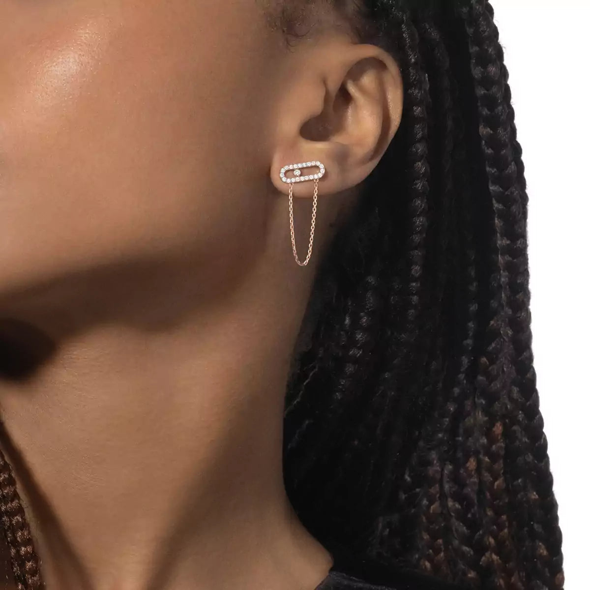 [Leaves]MOVE UNO ALL DIAMOND STUD EARRINGS