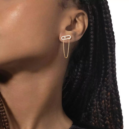 [Leaves]MOVE UNO ALL DIAMOND STUD EARRINGS