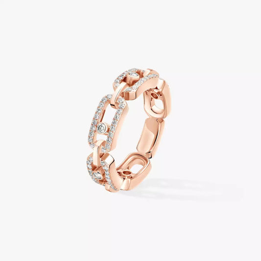 [Leaves]MOVE LINK PAVÉ DIAMOND RING