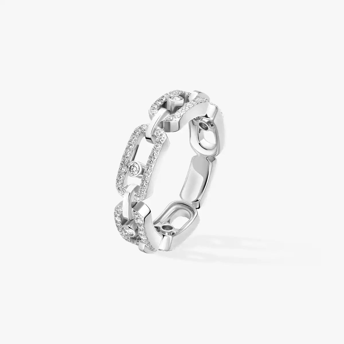 [Leaves]MOVE LINK PAVÉ DIAMOND RING