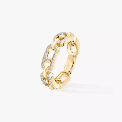[Leaves]MOVE LINK PAVÉ DIAMOND RING