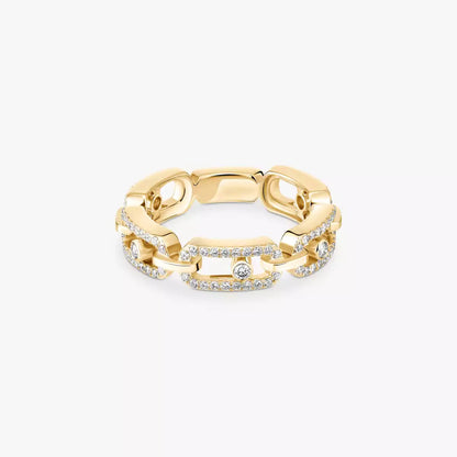 [Leaves]MOVE LINK PAVÉ DIAMOND RING