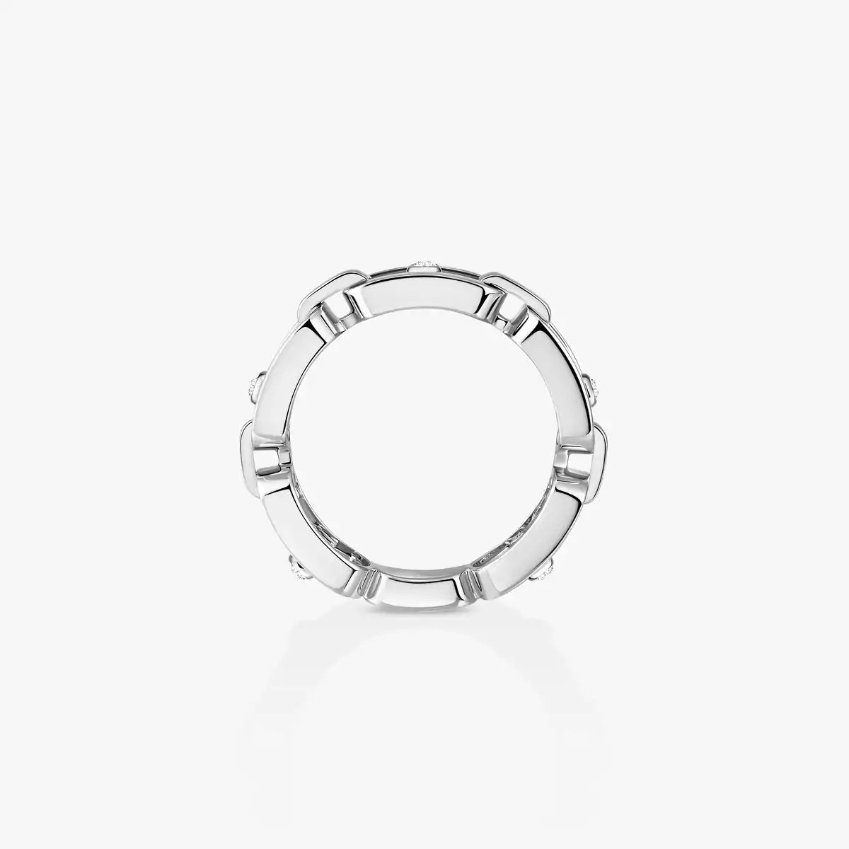 [Leaves]Move Link Pave Set Diamond Ring
