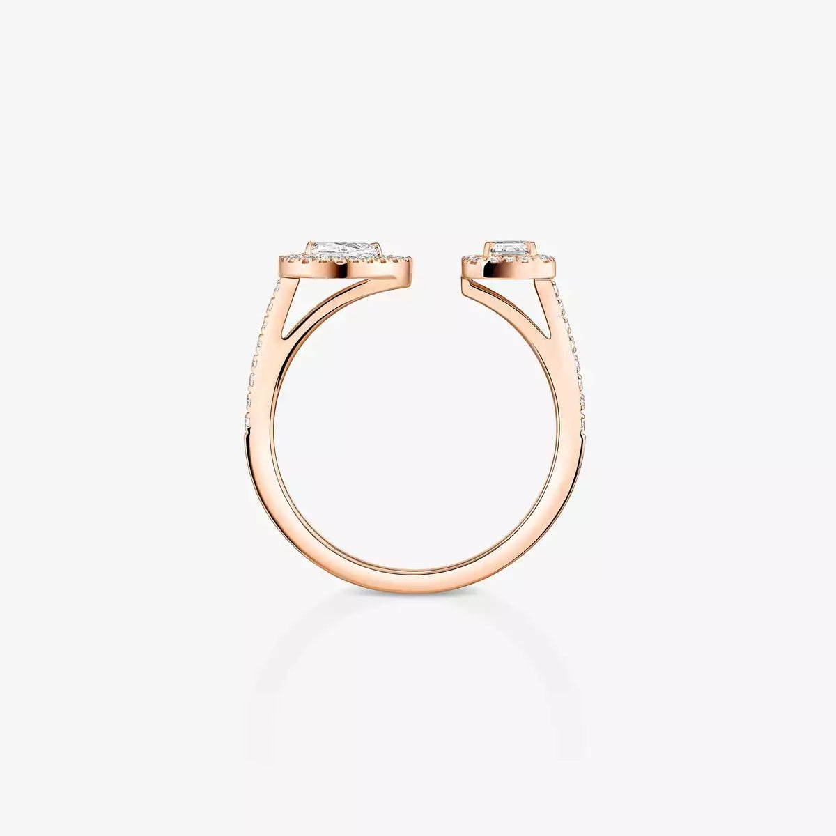 [Leaves]OPEN SUGAR CUBE & TEARDROP PAVÉ DIAMOND RING