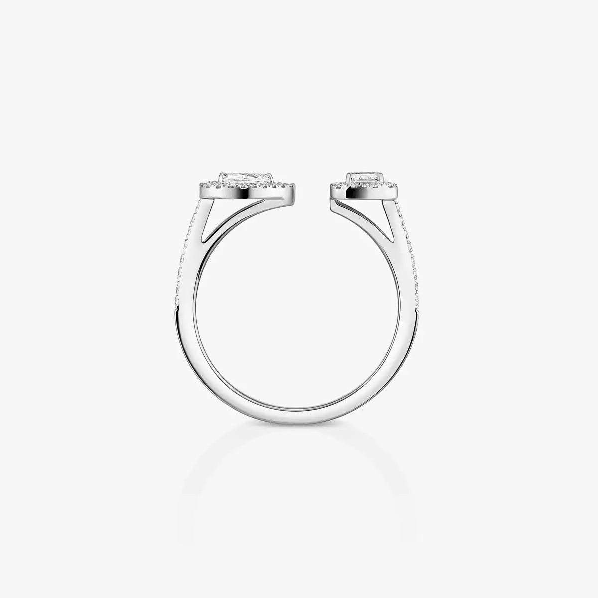 [Leaves]OPEN SUGAR CUBE & TEARDROP PAVÉ DIAMOND RING