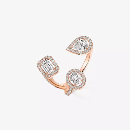 [Leaves]MY TWIN TRILOGY OPEN PAVÉ RING