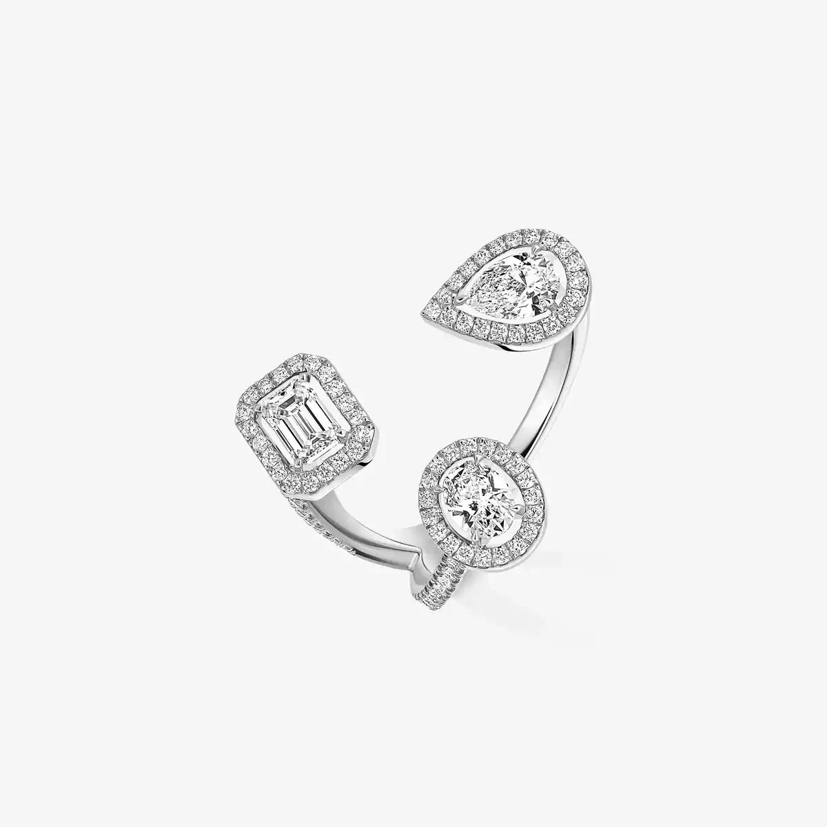 [Leaves]MY TWIN TRILOGY OPEN PAVÉ RING
