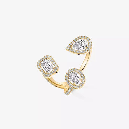 [Leaves]MY TWIN TRILOGY OPEN PAVÉ RING