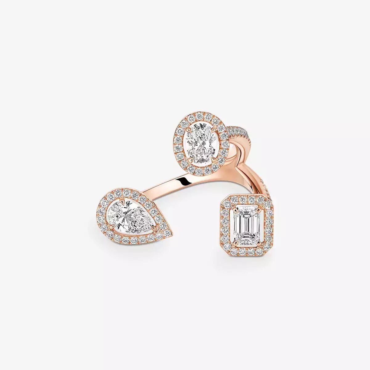 [Leaves]MY TWIN TRILOGY OPEN PAVÉ RING