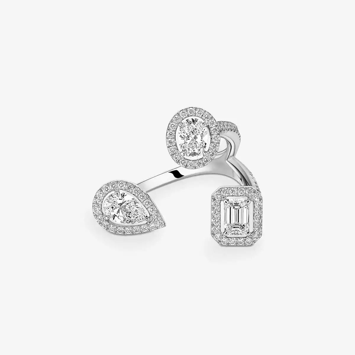 [Leaves]MY TWIN TRILOGY OPEN PAVÉ RING