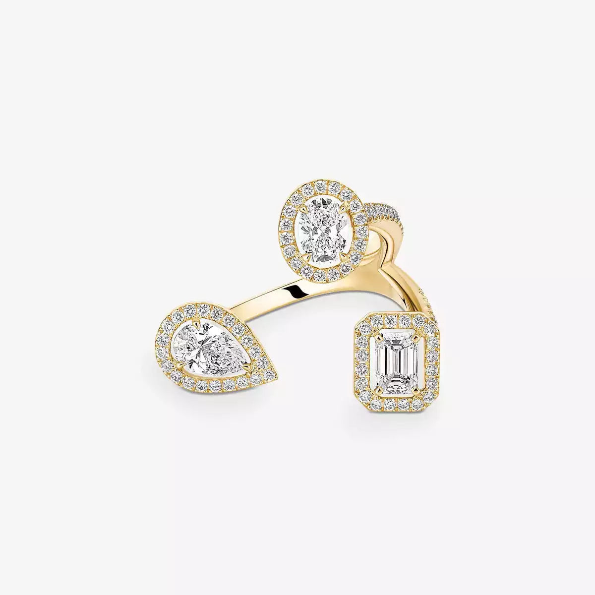 [Leaves]MY TWIN TRILOGY OPEN PAVÉ RING