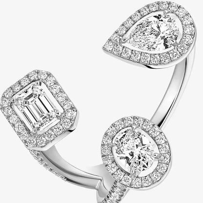 [Leaves]MY TWIN TRILOGY OPEN PAVÉ RING