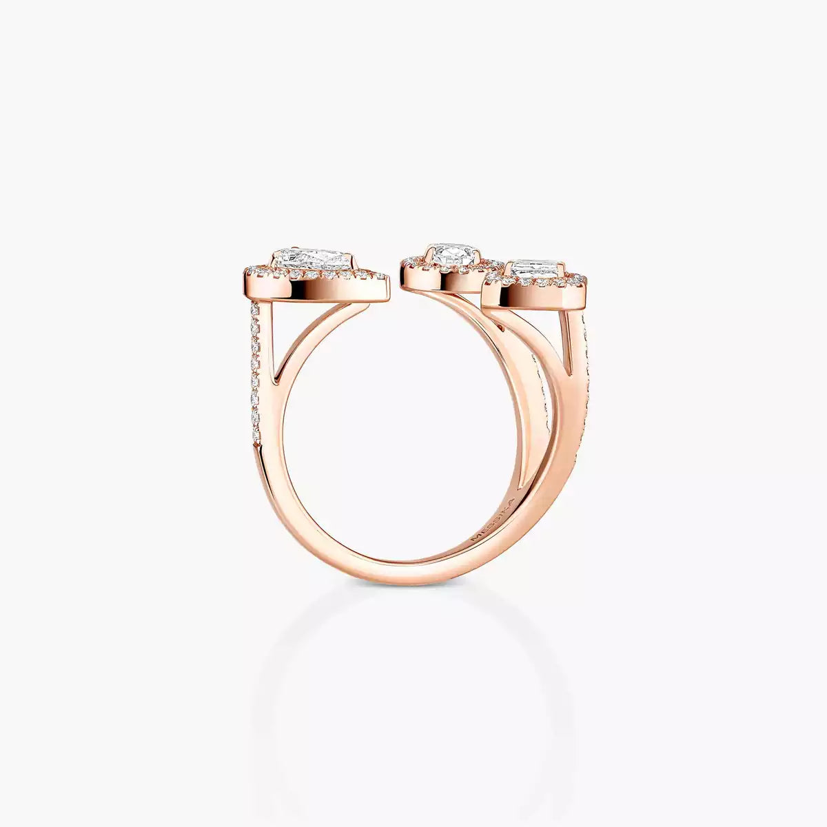 [Leaves]MY TWIN TRILOGY OPEN PAVÉ RING