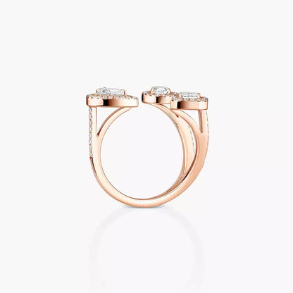 [Leaves]MY TWIN TRILOGY OPEN PAVÉ RING