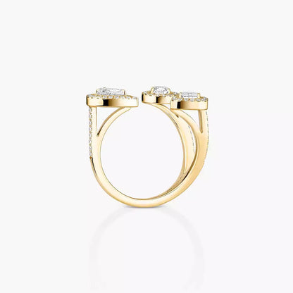 [Leaves]MY TWIN TRILOGY OPEN PAVÉ RING