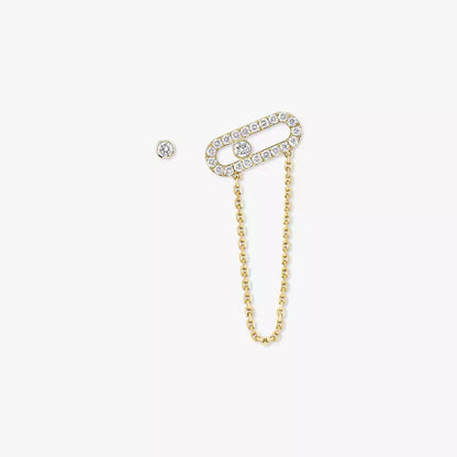 [Leaves]MOVE UNO ALL DIAMOND STUD EARRINGS
