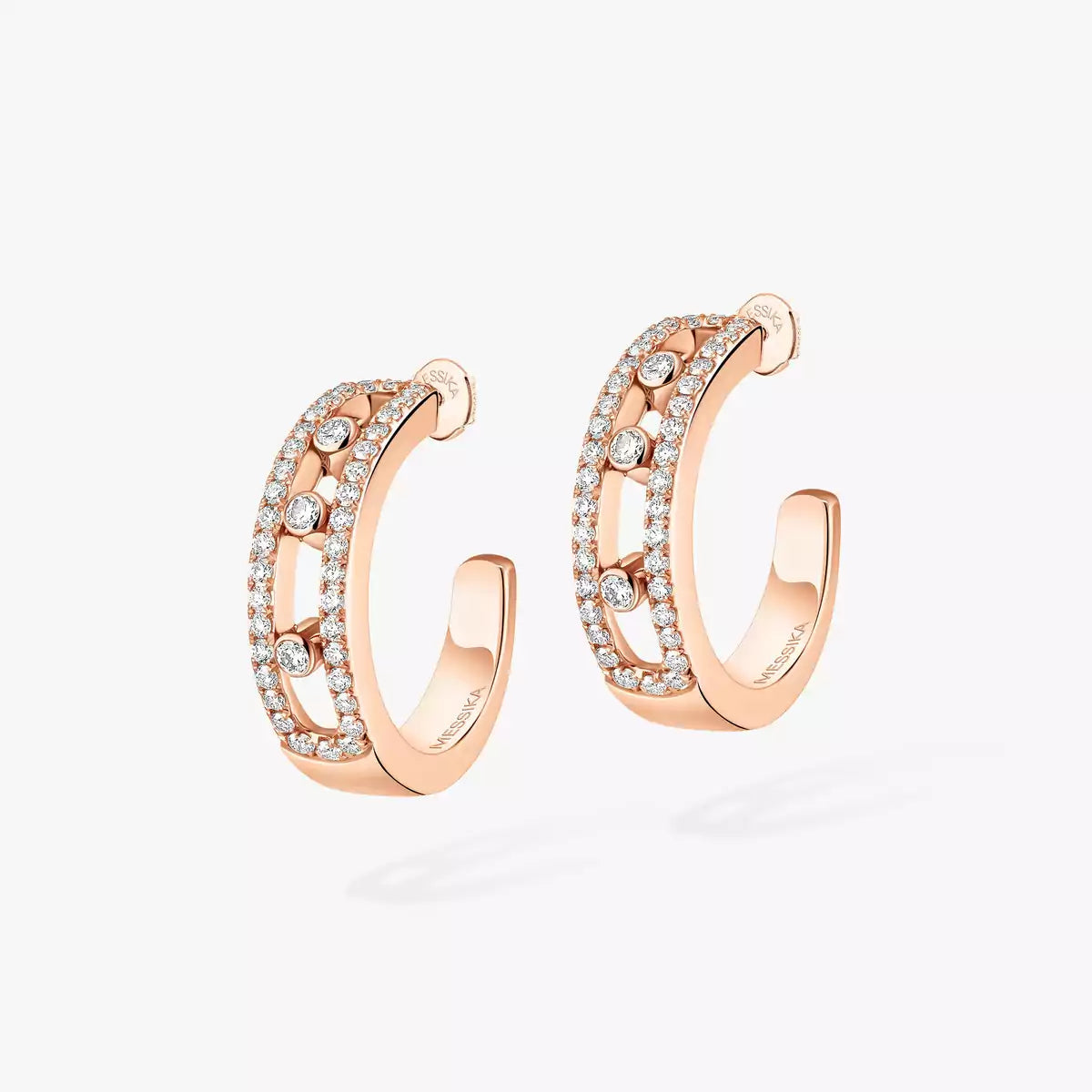 [Leaves]MOVE PAVÉ DIAMOND HOOP EARRINGS