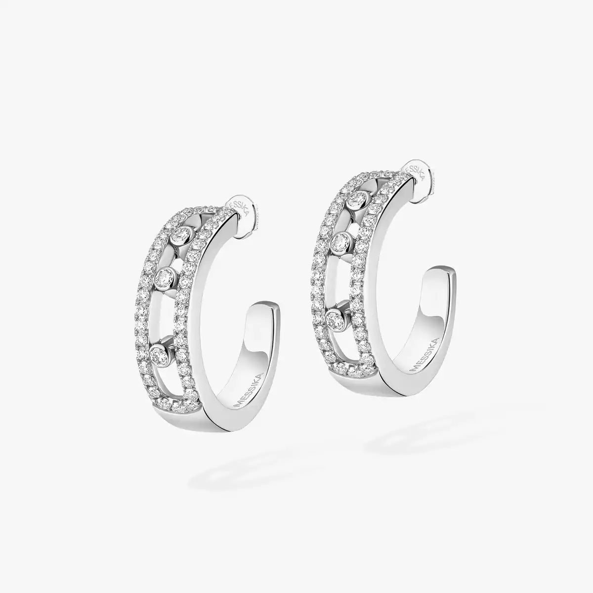 [Leaves]MOVE PAVÉ DIAMOND HOOP EARRINGS