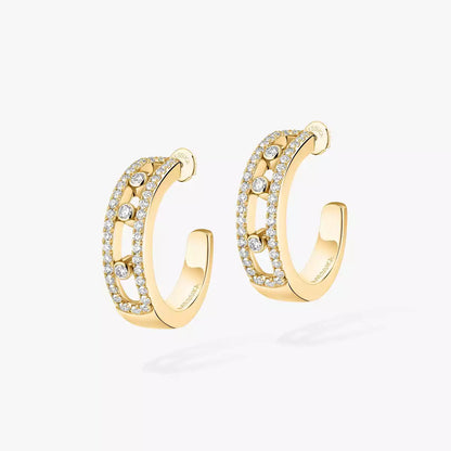 [Leaves]MOVE PAVÉ DIAMOND HOOP EARRINGS
