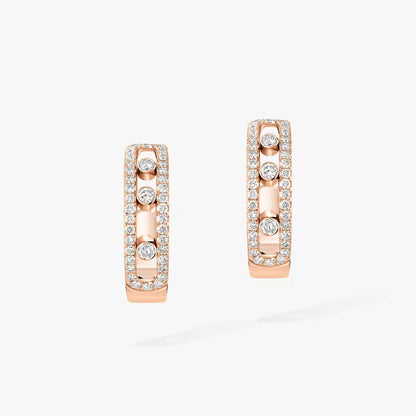 [Leaves]MOVE PAVÉ DIAMOND HOOP EARRINGS