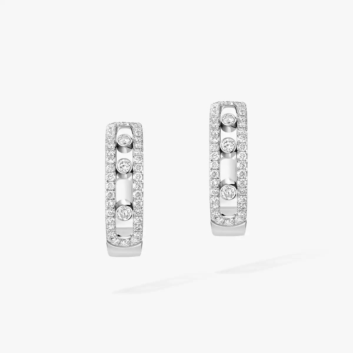 [Leaves]MOVE PAVÉ DIAMOND HOOP EARRINGS